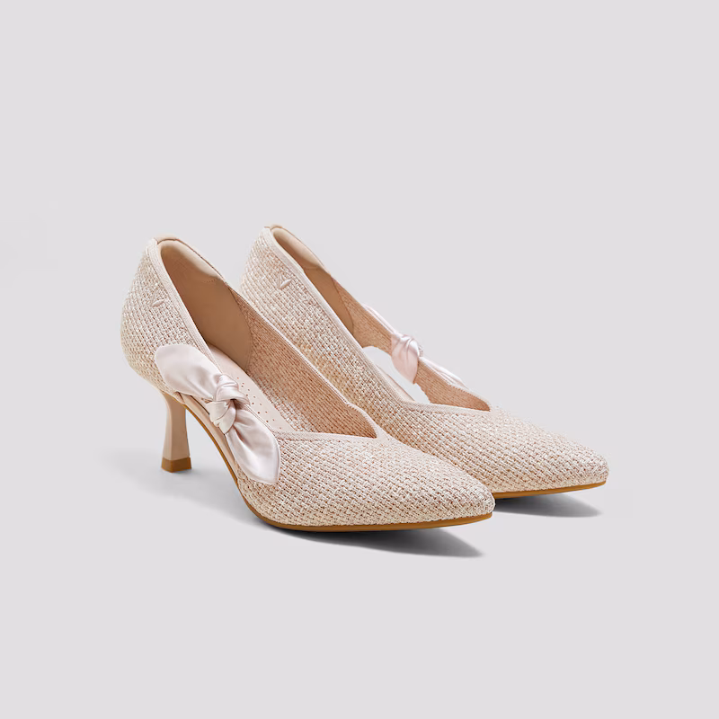 Pointed-Toe Bow Stilettos (Ashley)(Heels)